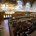 THE HAGUE, 3 February 2012 - Reading of the Judgment of the International Court of Justice (ICJ) in the case concerning Jurisdictional Immunities of the State (Germany v. Italy: Greece intervening) under the Presidency of Judge Hisashi Owada - General view of the Great Hall of Justice of the Peace Palace, seat of the Court since 1946.