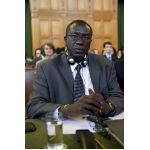 H.E. Mr. Cheikh Tidiane Thiam, Agent of Senegal, during ICJ hearings in the Belgium v. Senegal case, on 12 March 2012. 