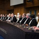 Three new Members of the International Court of Justice (ICJ) are sworn in on Friday 6 February 2015 - Public sitting - View of the Judges of the International Court of Justice (ICJ).