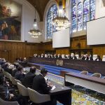 View of the ICJ Courtroom (the Great Hall of Justice) during the delivery of the Judgment in the case concerning the Obligation to Negotiate Access to the Pacific Ocean (Bolivia v. Chile) (jurisdiction phase), on Thursday 24 September 2015, at the Peace Palace in The Hague, the seat of the Court. The Judgment solely dealt with the preliminary objection to jurisdiction raised by Chile.