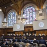 View of the ICJ courtroom on 19 April 2017 (Delivery of the Order of the Court). 
