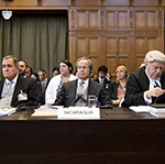 Members of the Delegation of Nicaragua on the opening day of the hearings.