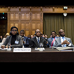 Membres de la délégation de la Guinée équatoriale à l’ouverture des audiences