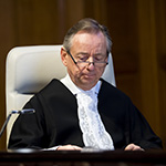 The Registrar of the Court, H.E. Mr. Philippe Couvreur, on the opening day of the hearings