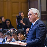The Agent of Bolivia, H.E. Mr. Eduardo Rodríguez Veltzé, on the opening day of the hearings