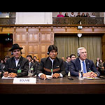 Membres de la délégation de la Bolivie, le 1er octobre 2018 (lecture de l’arrêt de la Cour) 