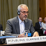 M. Mohammad H. Zahedin-Labbaf, coagent et conseil de la République islamique d’Iran, le 3 octobre 2018 (lecture de l’ordonnance de la Cour)