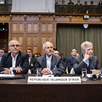 Members of the Delegation of Iran on the opening day of the hearings
