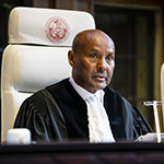 Le président de la Cour, S. Exc. M. Abdulqawi Ahmed Yusuf, à l’ouverture des audiences