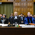Membres de la délégation des Emirats arabes unis à l’ouverture des audiences