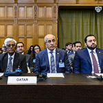 Members of the Delegation of Qatar on the first day of the hearings