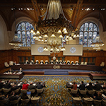 Vue de la salle d’audience de la CIJ, le 8 novembre 2019 (lecture de l’arrêt de la Cour)