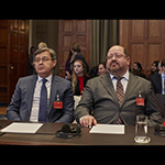The Agents of the Russian Federation, H.E. Mr. Dmitry Lobach and Mr. Grigory Lukiyantsev, on 8 November 2019 (delivery of the Judgment of the Court)