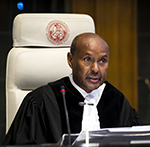 The President of the Court, H.E. Judge Abdulqawi Ahmed Yusuf, on the first day of the hearings