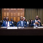 Members of the Delegation of Equatorial Guinea on the first day of the hearings 