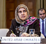L’agente des Emirats arabes unis, S. Exc. Mme Hissa Abdullah Ahmed Al-Otaiba