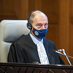 The Registrar of the Court, H.E. Mr. Philippe Gautier, on the first day of the hearings  