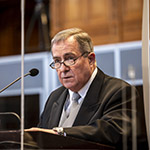 The Agent of Nicaragua, H.E. Mr. Carlos José Argüello Gómez, on the first day of the hearings 