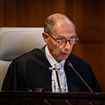 The Registrar of the Court, H.E. Mr. Philippe Gautier, on the first day of the hearings  