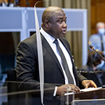 The Agent of The Gambia, H.E. Mr. Dawda Jallow, on the second day of the hearings