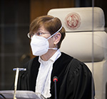 The President of the Court, H.E. Judge Joan E. Donoghue, on the first day of the hearings 