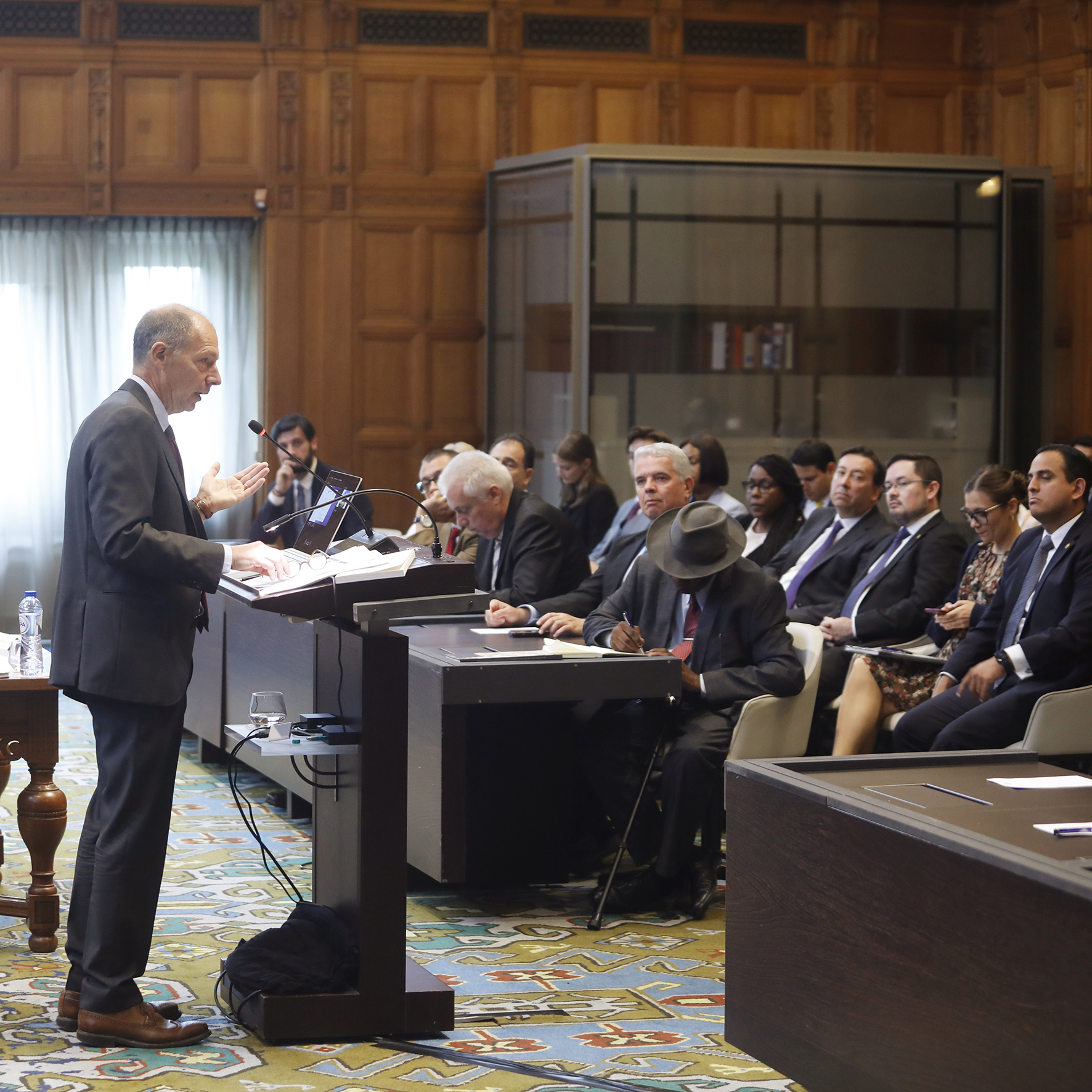 H.E. Mr. Philippe Gautier, Registrar of the International Court of Justice, gives an information session on the activities of the Court to the diplomatic representatives