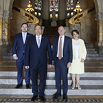 From left to right: Mr Lesther Antonio Ortega Lemu, HE Mr Mario Búcaro Flores, HE Mr Philippe Gautier and HE Ms Gladys Marithza Ruiz Sánchez