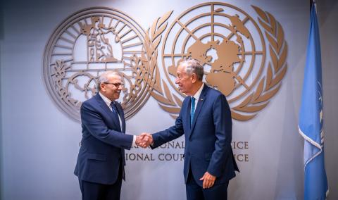 HE Mr Marcelo Rebelo de Sousa, President of the Republic of Portugal, meets with the President of the Court, HE Nawaf Salam