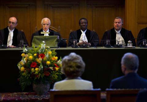 ICJ President, H. E. Mr Hisashi Owada, during his speech in the Great ...