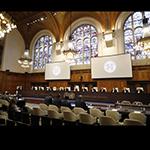 View of the ICJ courtroom in the case concerning Application of the International Convention on the Elimination of All Forms of Racial Discrimination (Armenia v. Azerbaijan)