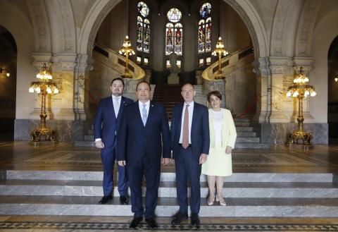 From left to right: Mr Lesther Antonio Ortega Lemu, HE Mr Mario Búcaro Flores, HE Mr Philippe Gautier and HE Ms Gladys Marithza Ruiz Sánchez