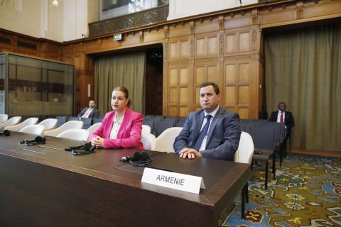 Members of the Delegation of Armenia at the start of the public sitting