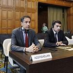 Members of the Delegation of Azerbaijan at the start of the public sitting