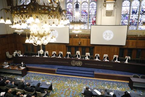 View of the ICJ courtroom