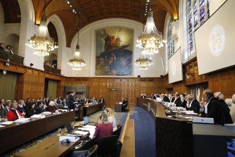 View of the ICJ courtroom on the opening day of the hearings.