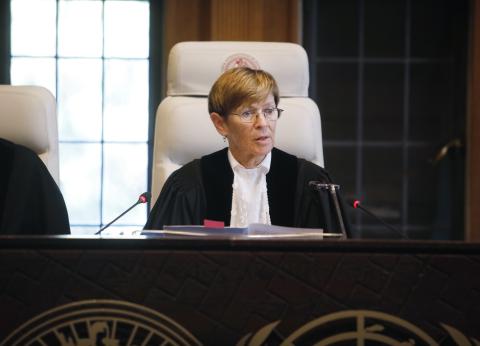 HE Judge Joan E. Donoghue, President of the Court, on the opening day of the hearings.