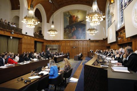 View of the ICJ courtroom on the second day of the hearings.