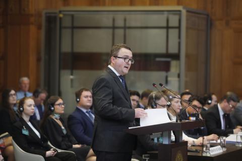 HE Mr Anton Korynevych, the Agent of Ukraine, at the opening of Ukraine’s first round of oral argument.