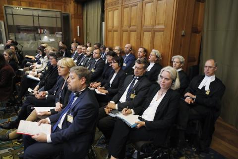 View of the ICJ courtroom on the day of the oral observations of the intervening States