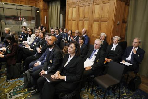 View of the ICJ courtroom on the day of the oral observations of the intervening States