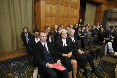 View of the ICJ courtroom on the day of the oral observations of the intervening States