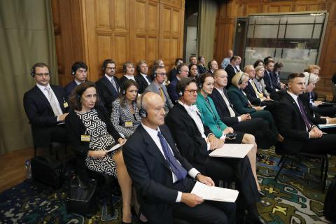 View of the ICJ courtroom on the day of the oral observations of the intervening States