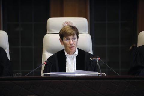 The President of the Court, HE Judge Joan E. Donoghue, at the start of the hearing