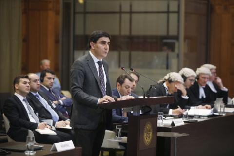 The Agent of Armenia, HE Mr Yeghishe Kirakosyan, at the opening of the hearings