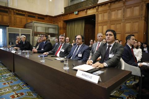 Members of the Delegation of Armenia at the start of the hearings