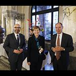 From left to right: HE Mr Marcin Czepelak, Secretary-General of the Permanent Court of Arbitration, HE Judge Joan E. Donoghue, President of the International Court of Justice and HE Mr Philippe Gautier Registrar of the International Court of Justice