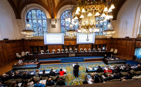 View of the ICJ Court room at the opening day of the hearings