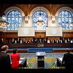 Members of the Court on the opening day of the hearings