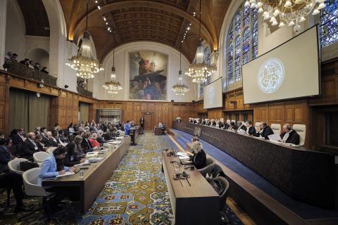 View of the ICJ courtroom on the second day of the hearings