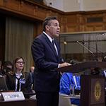 The Agent of Venezuela, HE Mr Samuel Reinaldo Moncada Acosta, at the conclusion of the Venezuela’s oral argument 